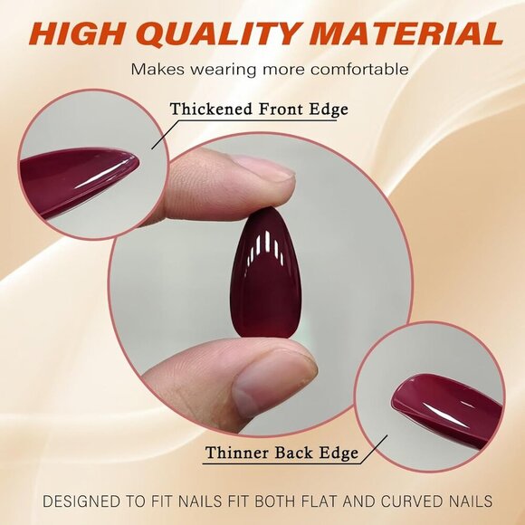 576pc Medium Press on Nails Almond Fake Nails Full Cover Acrylic Nails Press ons - Picture 4 of 8